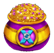 3 lucky rainbows purple pot symbol